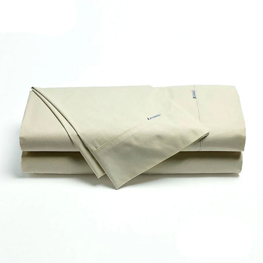 Bianca Heston Cotton Percale Sheet Set Stone Double - Mekamart Australia