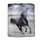 375gsm 1 Ply 3D Print Faux Mink Blanket Queen 200x240 cm Galloping Horse - Mekamart Australia