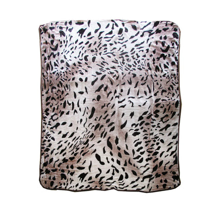 375gsm 1 Ply Animal Print Faux Mink Blanket Queen 200x240 cm Jaguar - Mekamart Australia