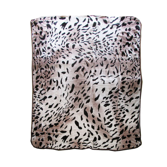 375gsm 1 Ply Animal Print Faux Mink Blanket Queen 200x240 cm Jaguar - Mekamart Australia