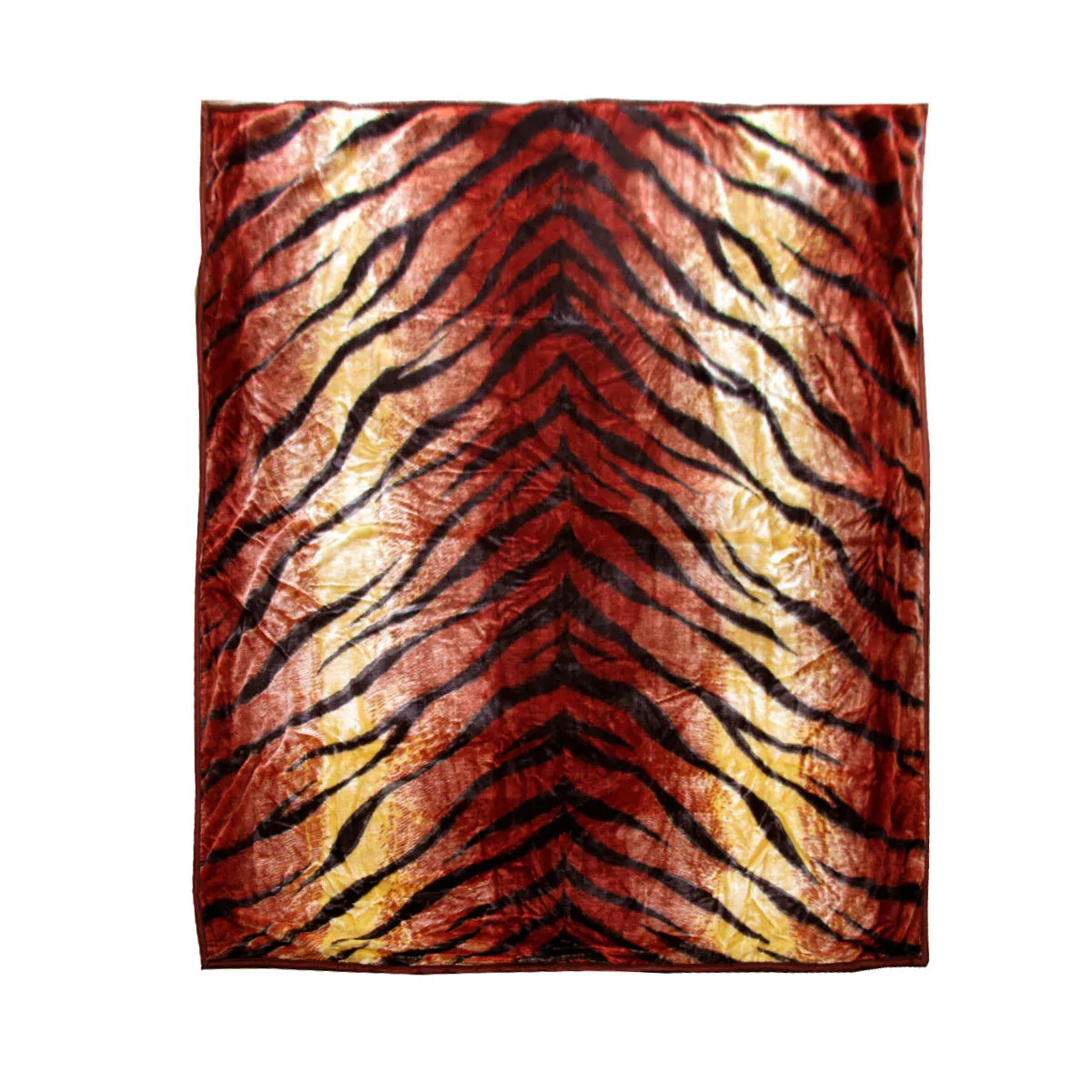 675gsm 2 Ply Animal Print Faux Mink Blanket Queen 200x240 cm Tiger - Mekamart Australia