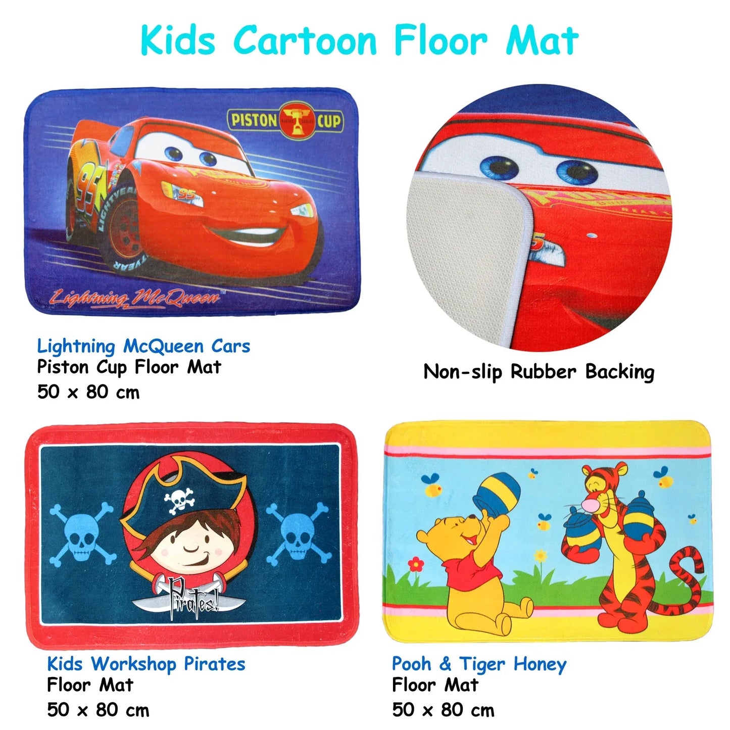Kids Floor Mat Lightning McQueen Cars Piston Cup - Mekamart Australia