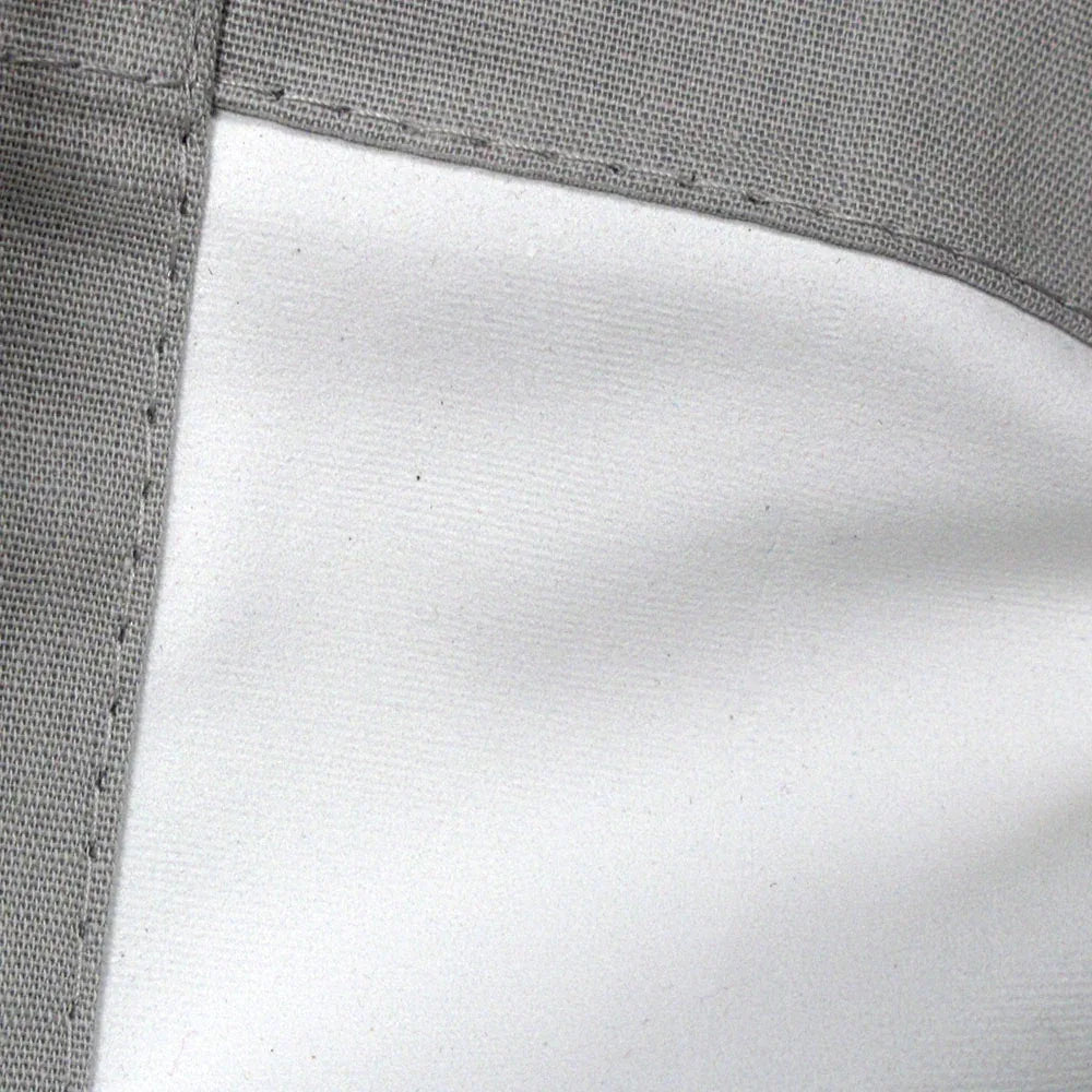 Designers Choice Pair of Linen Cotton Coated Eyelet Curtains Grey 140 x 213cm - Mekamart Australia