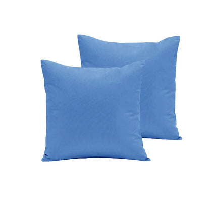 Pair of Polyester Cotton European Pillowcases Mid Blue - Mekamart Australia