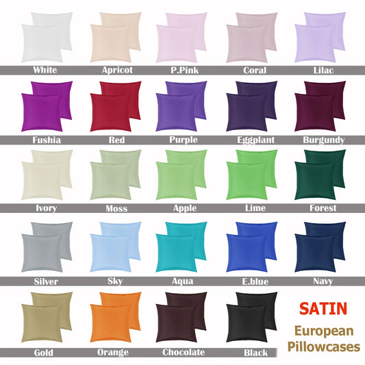 PepperMIll Satin European Pillowcases ( Pair ) FOREST - Mekamart Australia