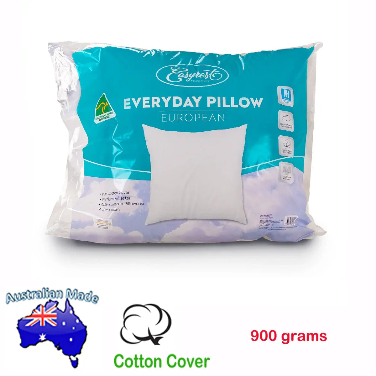 Easyrest Australian Made Everyday European Pillow - Mekamart Australia