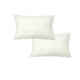 600TC Pair of No Flap Wide Self Striped Standard Pillowcases Cream - Mekamart Australia