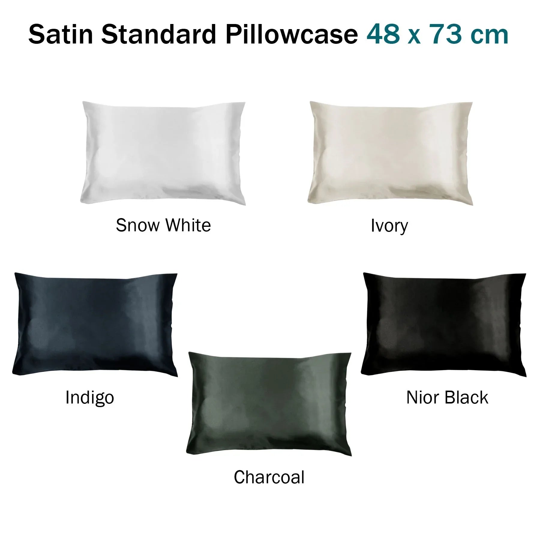 Invitation Satin Standard Pillowcase Nior Black - Mekamart Australia