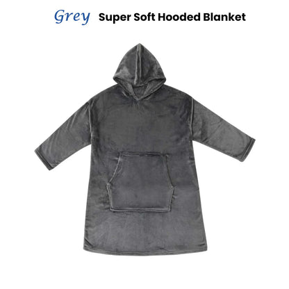 Accessorize Grey Super Soft Hooded Blanket Extra Large - Mekamart Australia