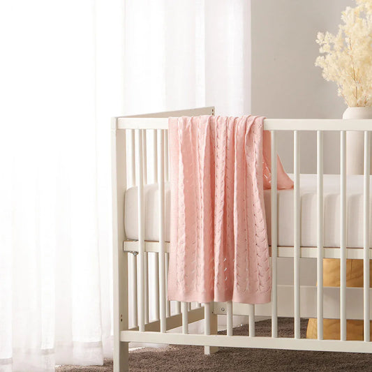 Little Gem Lyla Blush Cotton Baby Blanket 75 x 100 cm - Mekamart Australia