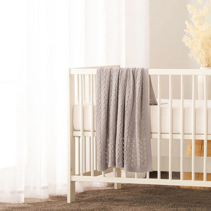 Little Gem Lyla Grey Cotton Baby Blanket 75 x 100 cm - Mekamart Australia