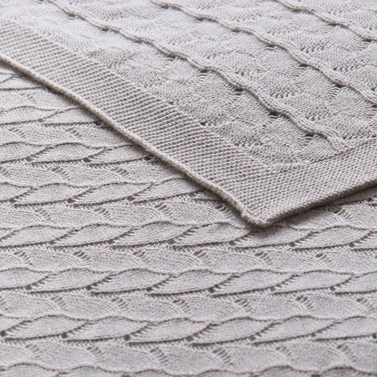 Little Gem Lyla Grey Cotton Baby Blanket 75 x 100 cm - Mekamart Australia