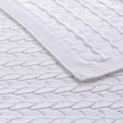 Little Gem Lyla White Cotton Baby Blanket 75 x 100 cm - Mekamart Australia