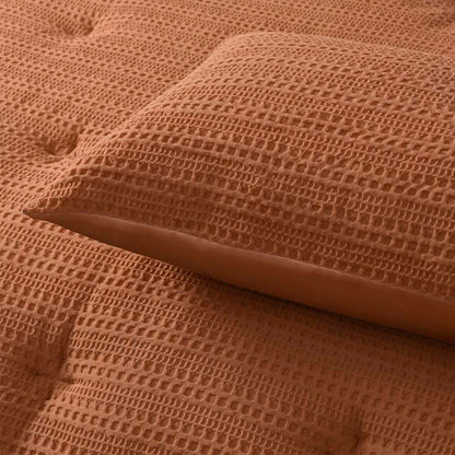 Accessorize Soho Waffle Tobacco 3 Piece Comforter Set King - Mekamart Australia