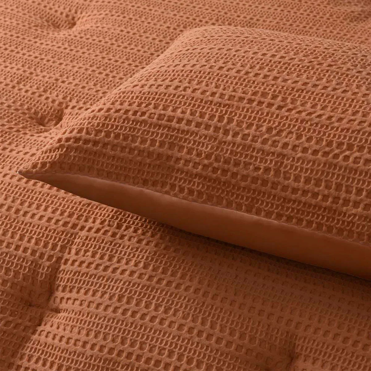 Accessorize Soho Waffle Tobacco 3 Piece Comforter Set Queen - Mekamart Australia