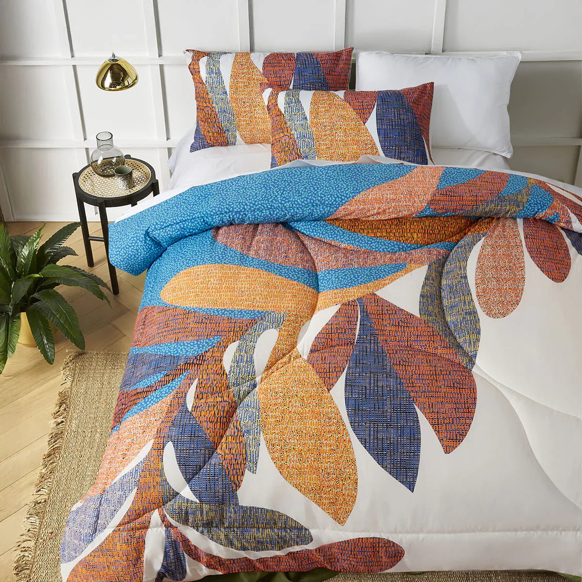Accessorize Sorrel White Foliage 3 Piece Comforter Set Queen - Mekamart Australia