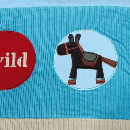 Happy Kids Wild Wild West Blue Embroidered Comforter with Bonus Cushion - Mekamart Australia