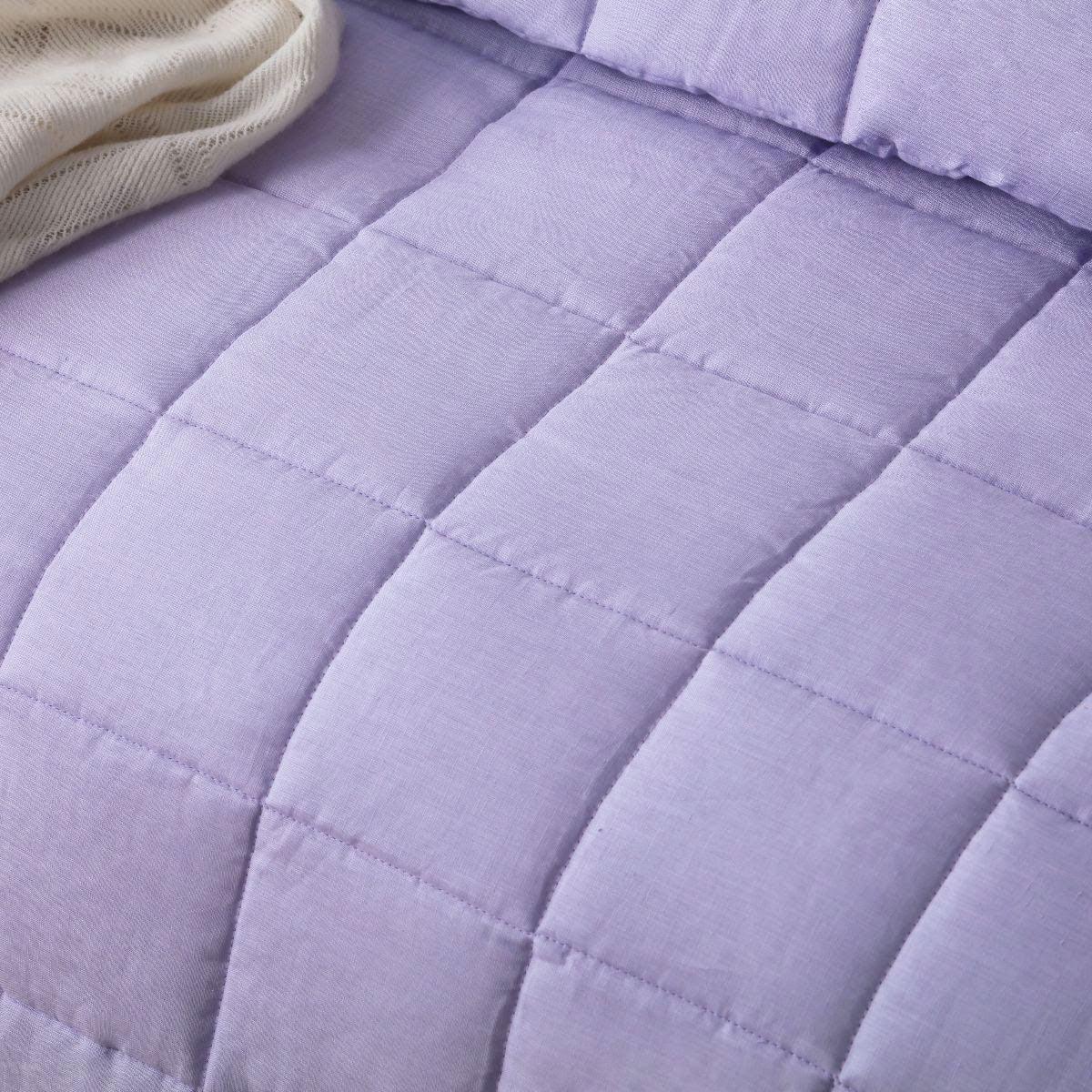Vintage Design Homewares Lilac French Linen Coverlet Set Queen - Mekamart Australia