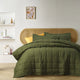 Vintage Design Homewares Olive French Linen Coverlet Set Queen - Mekamart Australia