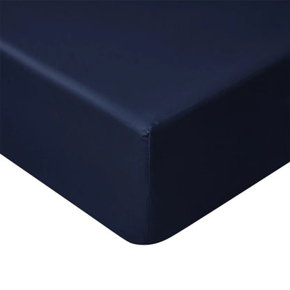 Accessorize 400TC Navy Bamboo Cotton Fitted Sheet 40cm Wall Double - Mekamart Australia