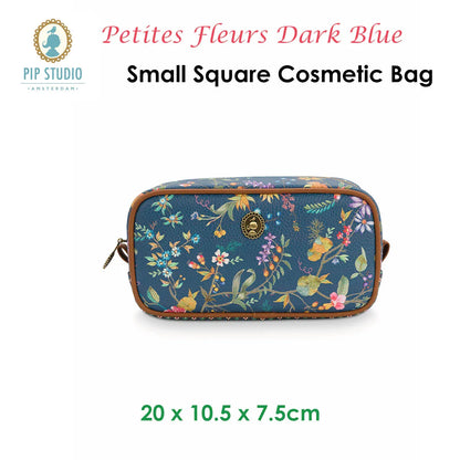 PIP Studio Petites Fleurs Dark Blue Small Square Cosmetic Bag - Mekamart Australia