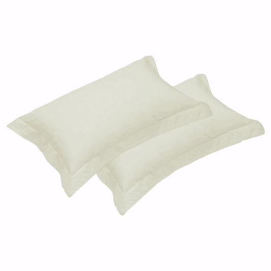 500TC Pair of Egyptian Cotton Tailored Standard Pillowcases Vanilla - Mekamart Australia