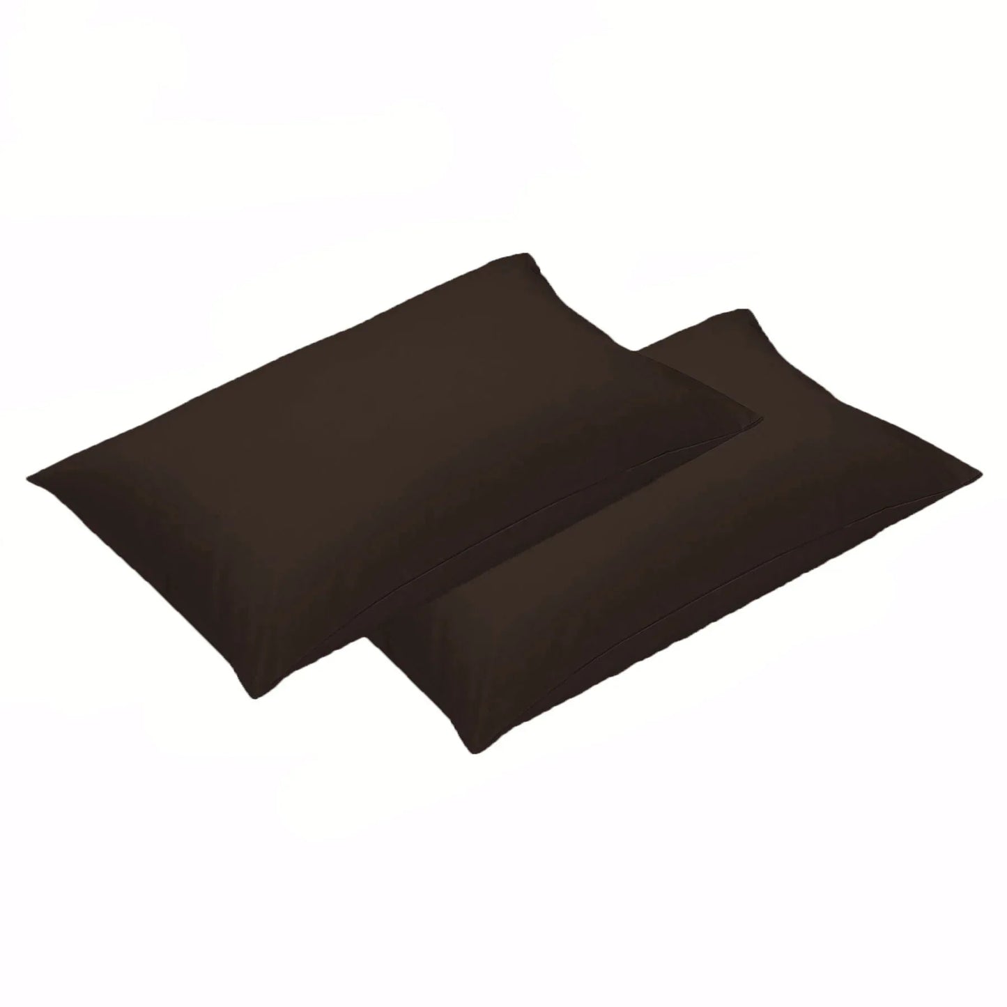 500TC Pair of Cotton Standard Pillowcases Chocolate - Mekamart Australia