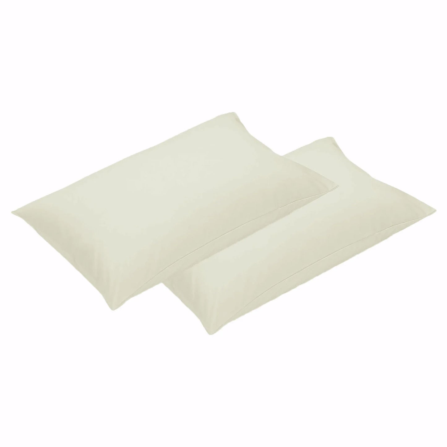 500TC Pair of Cotton Standard Pillowcases Vanilla - Mekamart Australia
