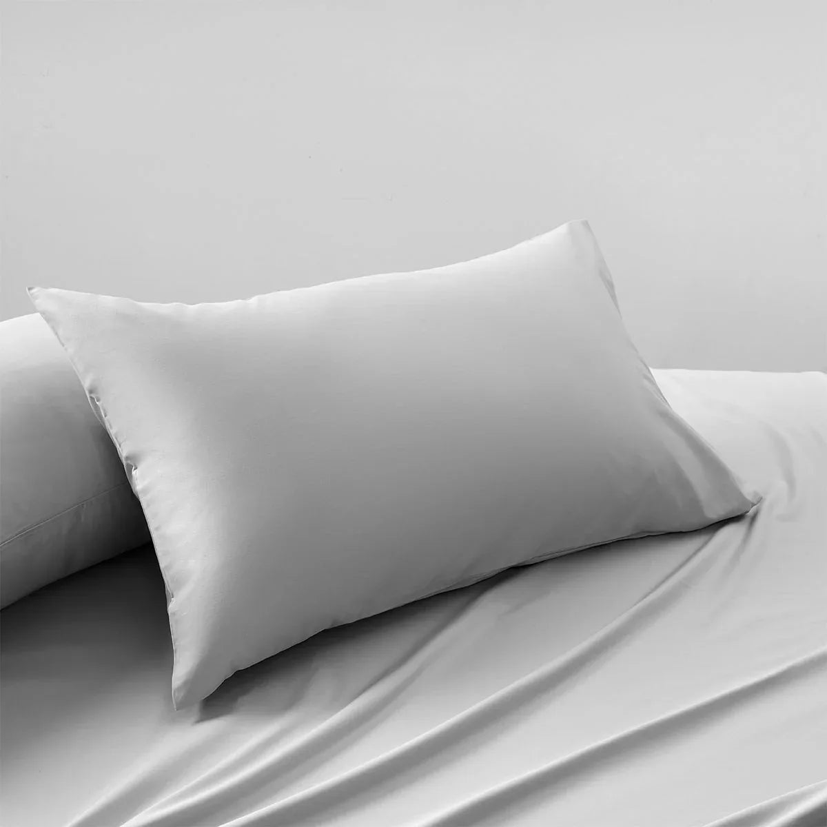 Accessorize Grey 400TC Bamboo Cotton Pair of Standard Pillowcases 48 x 73 + 15cm - Mekamart Australia
