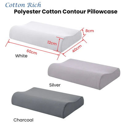 Accessorize Charcoal Cotton Rich Contour Pillowcase 40x60x12cm - Mekamart Australia