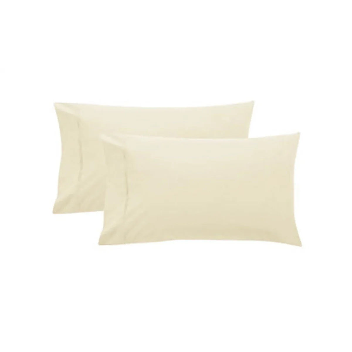 Pair of Pure Cotton 250TC Standard Pillowcases Cream - Mekamart Australia