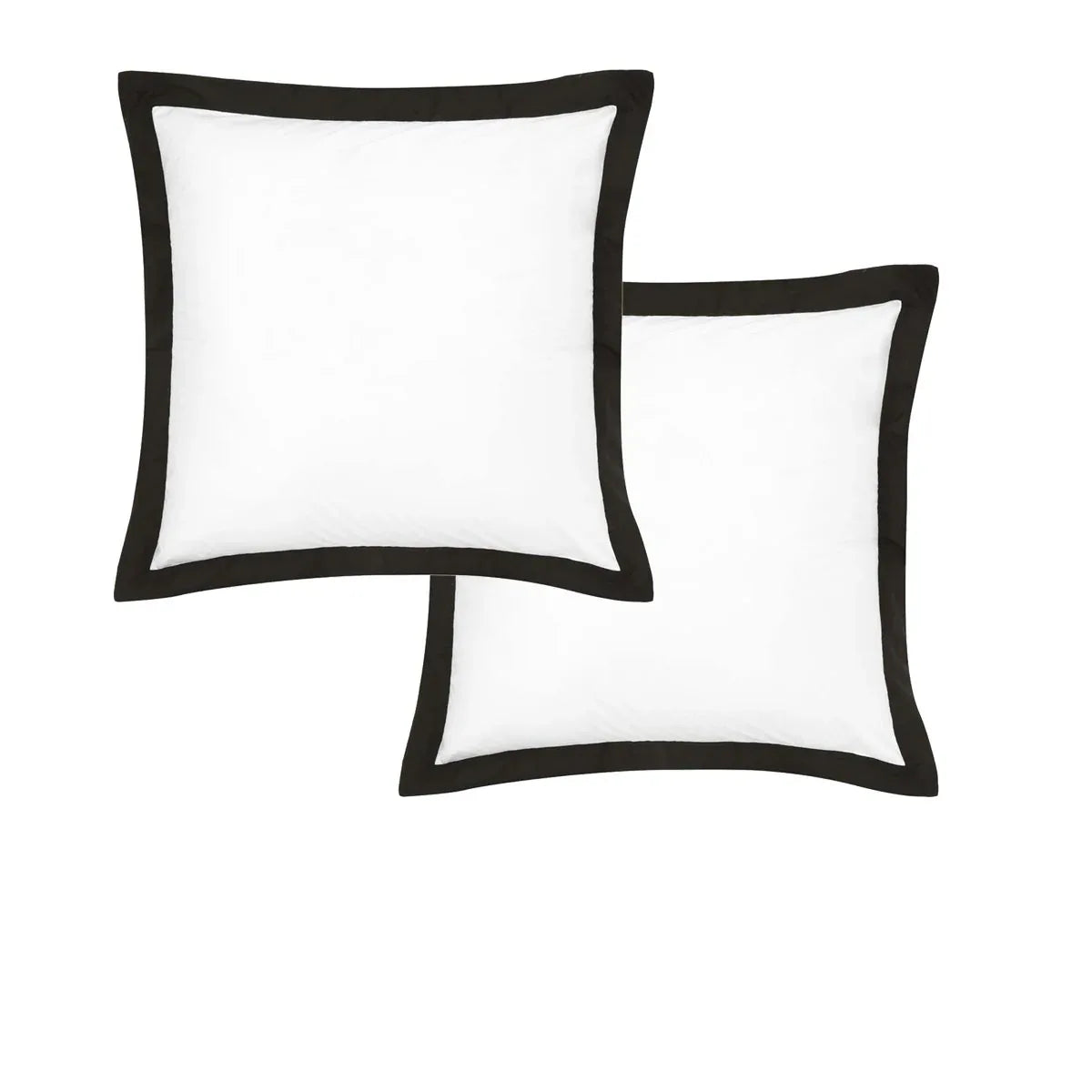 Accessorize Pair of White/Black Tailored Hotel Deluxe Cotton European Pillowcases - Mekamart Australia