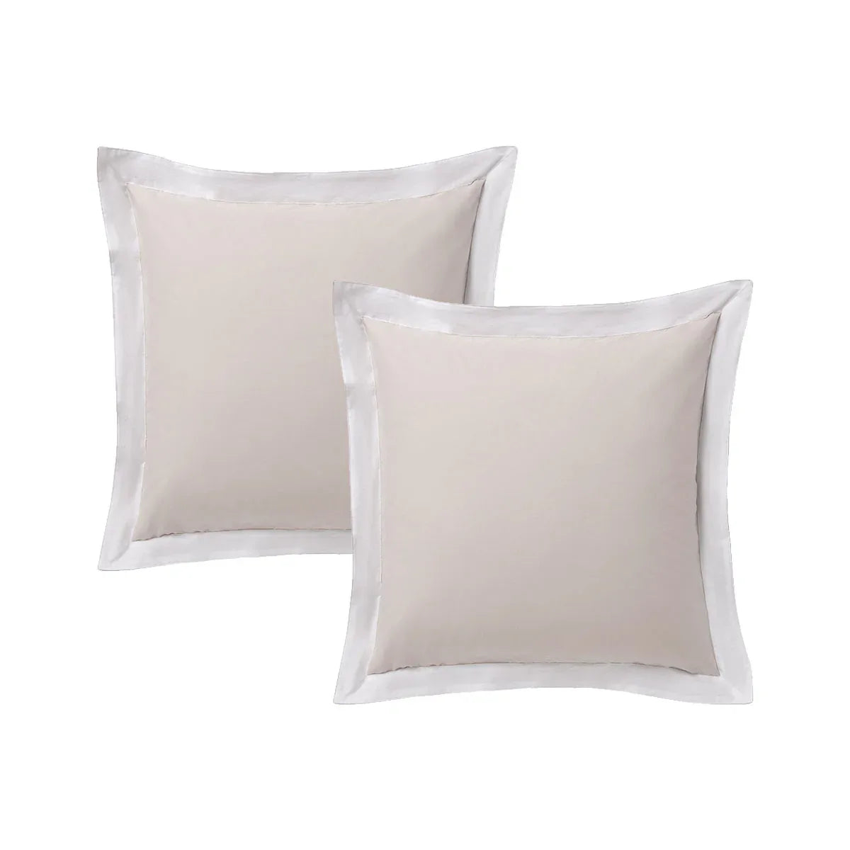 Accessorize Pair of White/Natural Tailored Hotel Deluxe Cotton European Pillowcases - Mekamart Australia