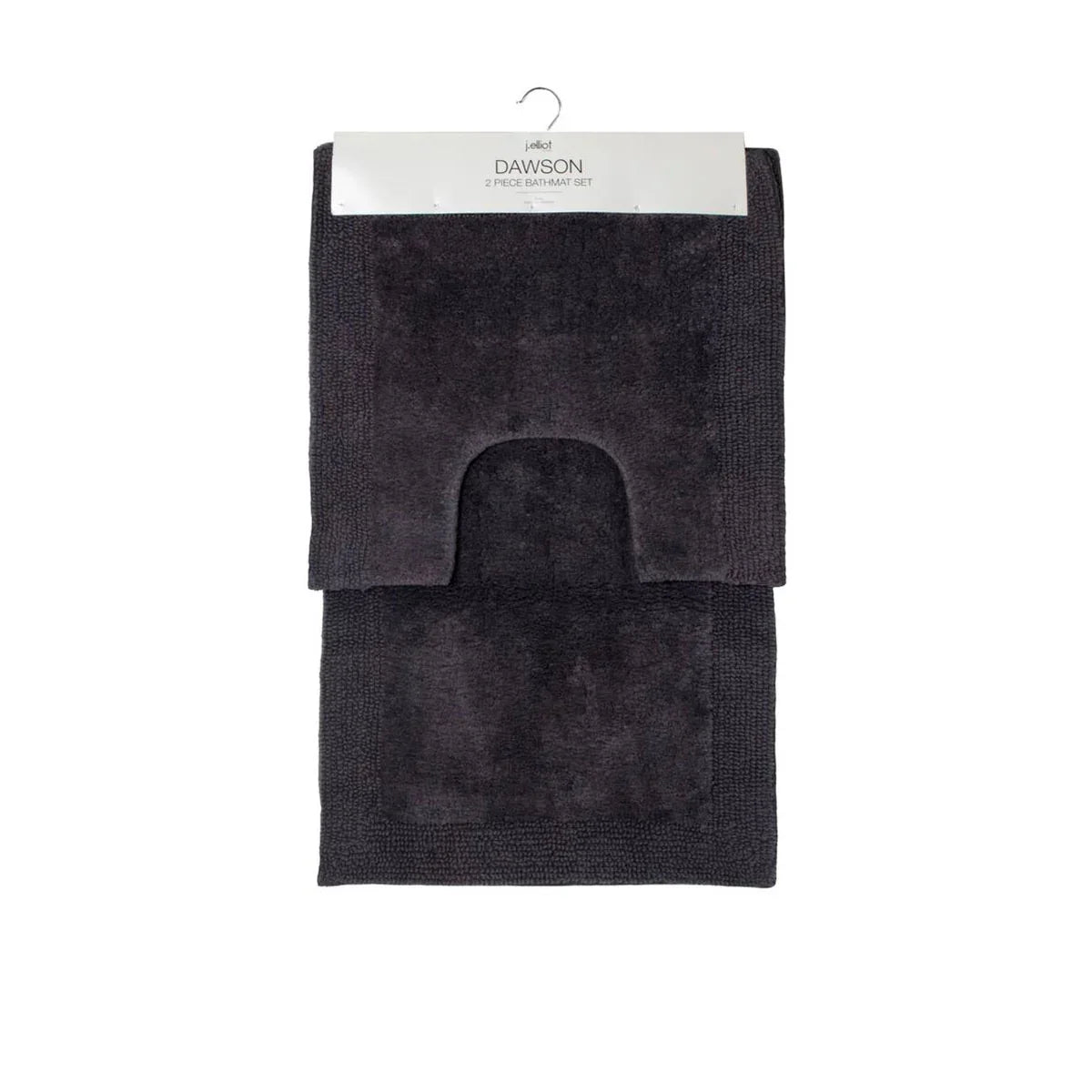 J.Elliot Home Home 2000GSM 2 Pce Dawson 100% Cotton Bath Mat Set Charcoal - Mekamart Australia