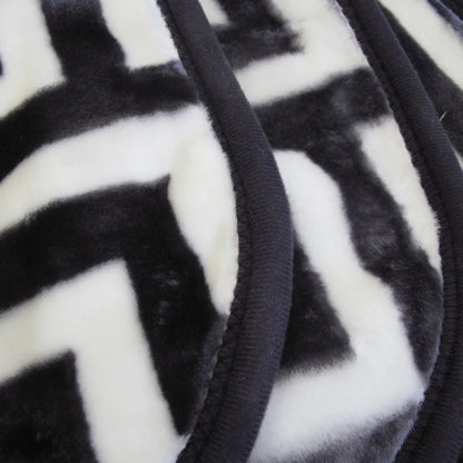 Bloomington 800GSM Greek Key Charcoal Winter Premium Quality 1 Ply Mink Blanket King - Mekamart Australia