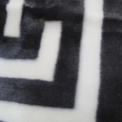 Bloomington 800GSM Greek Key Charcoal Winter Premium Quality 1 Ply Mink Blanket King - Mekamart Australia