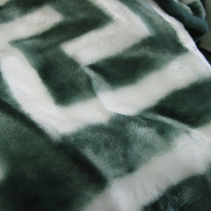 Bloomington 800GSM Greek Key Green Winter Premium Quality 1 Ply Mink Blanket Double - Mekamart Australia
