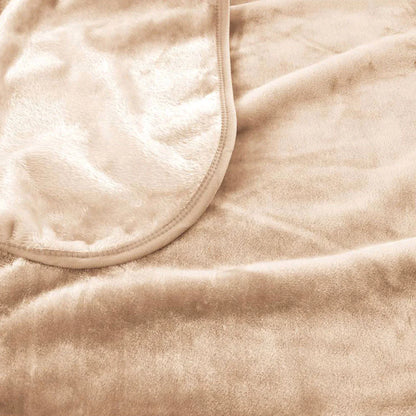 J.Elliot Home 450gsm Solid Faux Mink Blanket Natural - Mekamart Australia