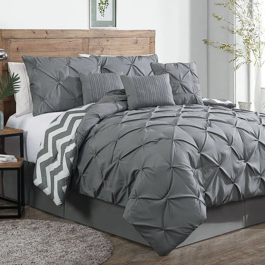 J Elliot Home 6 Pcs Ella Grey Comforter Set Single - Mekamart Australia