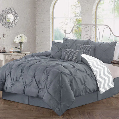 J Elliot Home 6 Pcs Ella Grey Comforter Set Single - Mekamart Australia