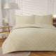 Jane Barrington Morris Beige Ultrasonic Embossed Lightly Quilted Reversible Coverlet Set Queen - Mekamart Australia