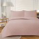 Jane Barrington Morris Blush Ultrasonic Embossed Lightly Quilted Reversible Coverlet Set Queen - Mekamart Australia