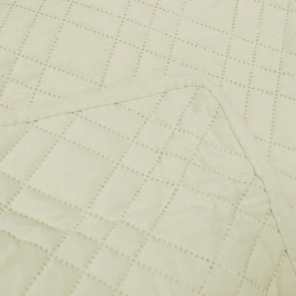 Jane Barrington Morris Light Cream Ultrasonic Embossed Lightly Quilted Reversible Coverlet Set King - Mekamart Australia