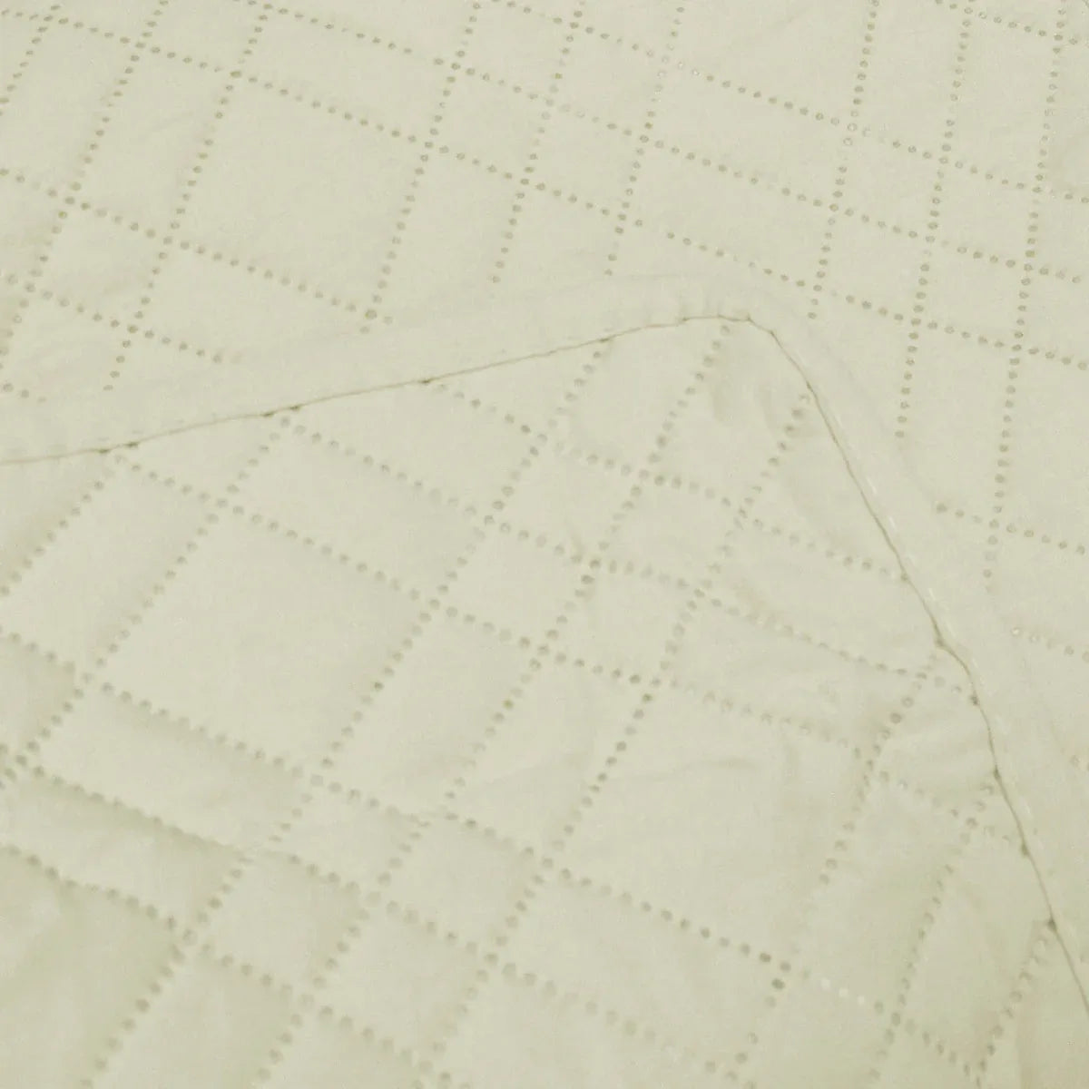 Jane Barrington Morris Light Cream Ultrasonic Embossed Lightly Quilted Reversible Coverlet Set Queen - Mekamart Australia