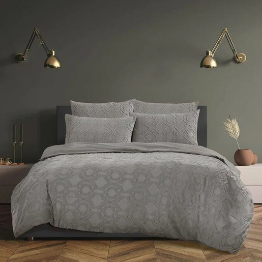 Ardor 5 Pce Comforter Set Millicent Storm Grey Queen - Mekamart Australia