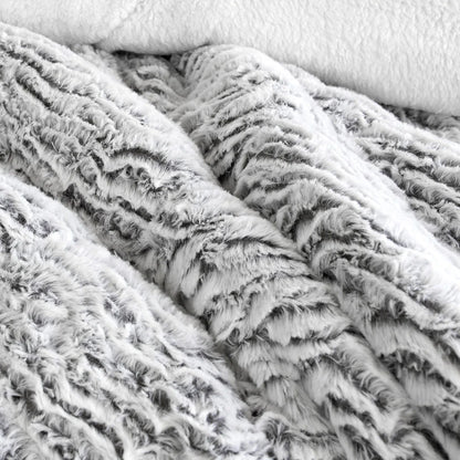 Ardor Faux Fur Silver 3 Piece Comforter Set Queen/King - Mekamart Australia