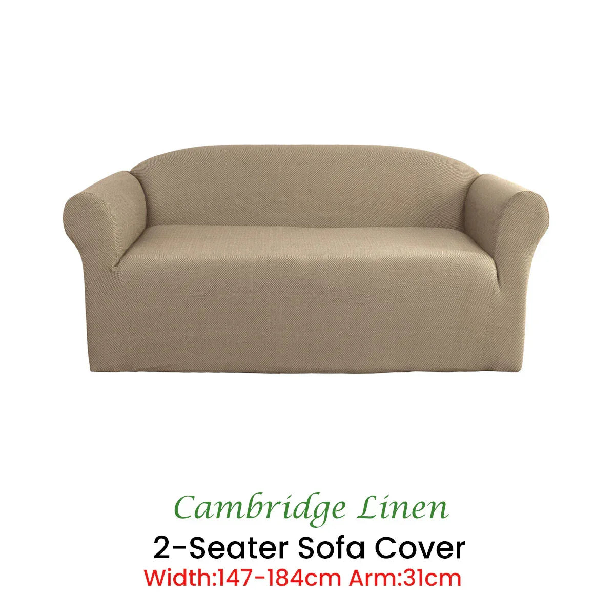 Elan Cambridge Extra-stretch Couch Cover Linen Two Seater Linen - Mekamart Australia