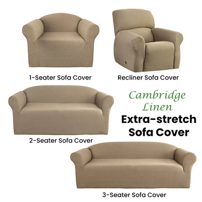Elan Cambridge Extra-stretch Couch Cover Linen Two Seater Linen - Mekamart Australia