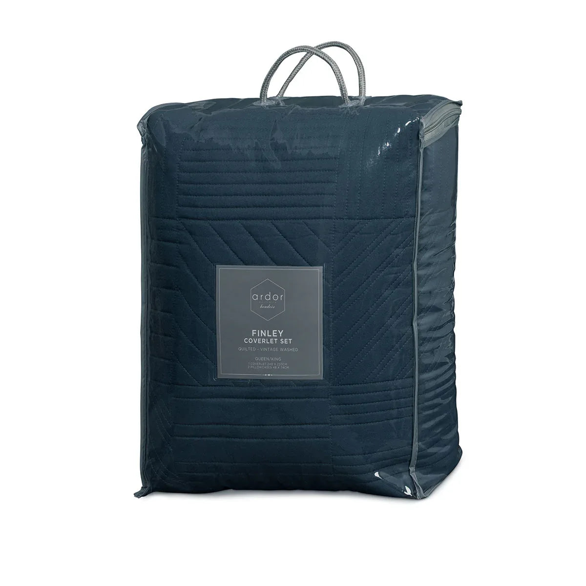 Ardor Finley Navy 3 Pcs Quilted Coverlet Set Queen/King - Mekamart Australia