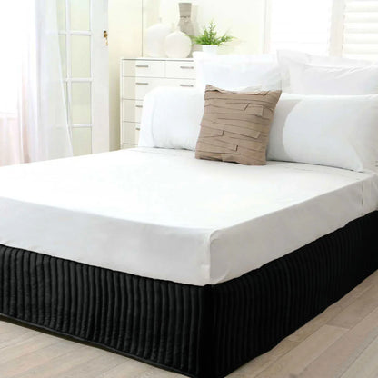 Ardor Quilted Valance Black DOUBLE - Mekamart Australia
